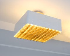 Lampada da soffitto "Starry Sky" di Paavo Tynell, modello 9068, in bianco e ottone, Idman, anni '60