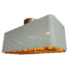 Paavo Tynell "Starry Sky" Ceiling Lamp Model 9068, White and Brass, Idman 1950s