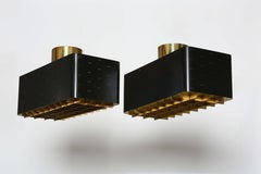 Paavo Tynell Starry Sky ceiling lights, model 9068 set of 2, Finland 1950s