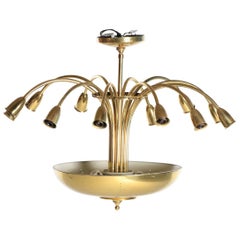 Paavo Tynell Style Brass Mid-Century Modern Light Fixture