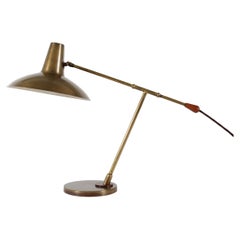 Paavo Tynell Style Flexible Desk Lamp of Brass with Patina Scandinavia 1950s