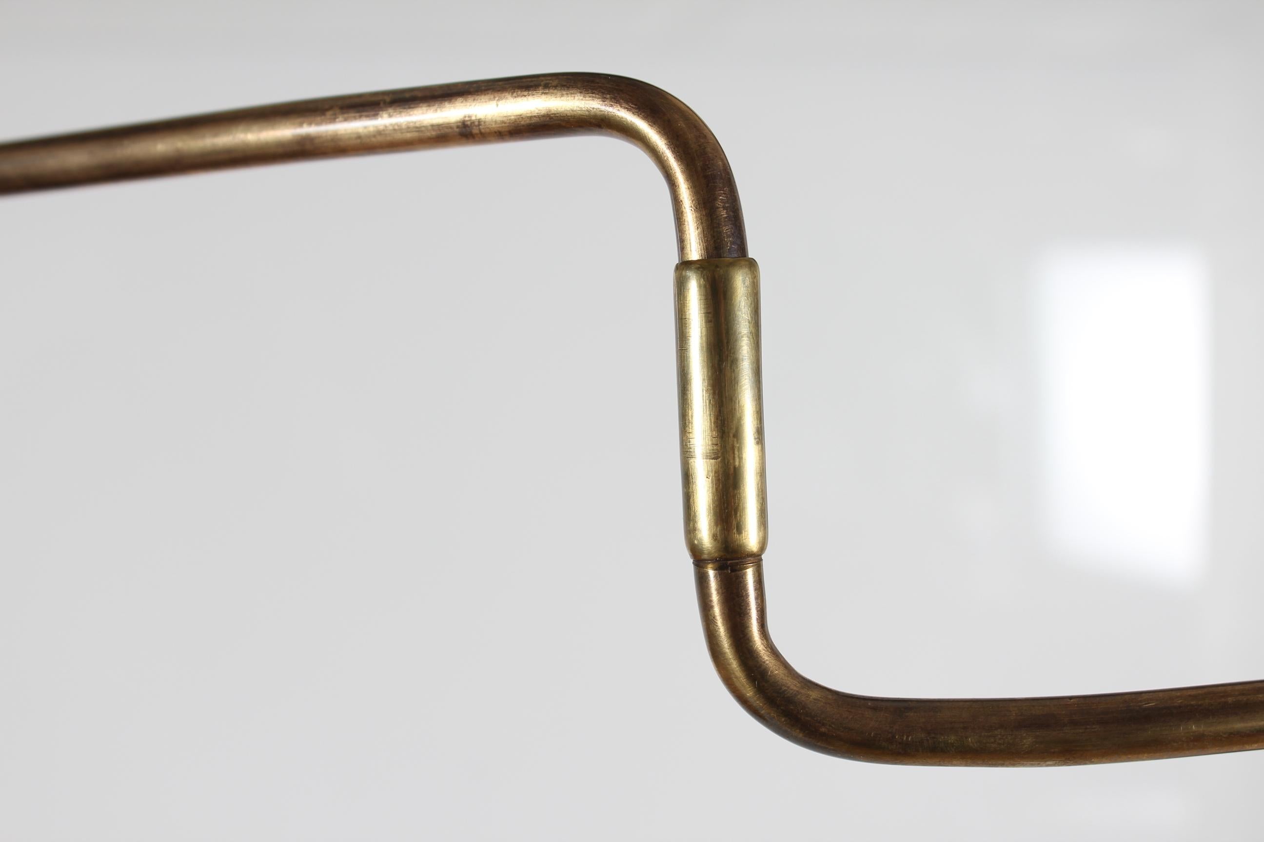 Mid-20th Century Paavo Tynell Style Flexible Wall Light of Brass and Cane Denmark 1950s For Sale