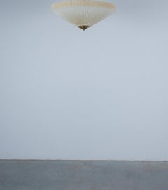 Paavo Tynell Style Flush Mount Brass & Vinyl, Finland 1950