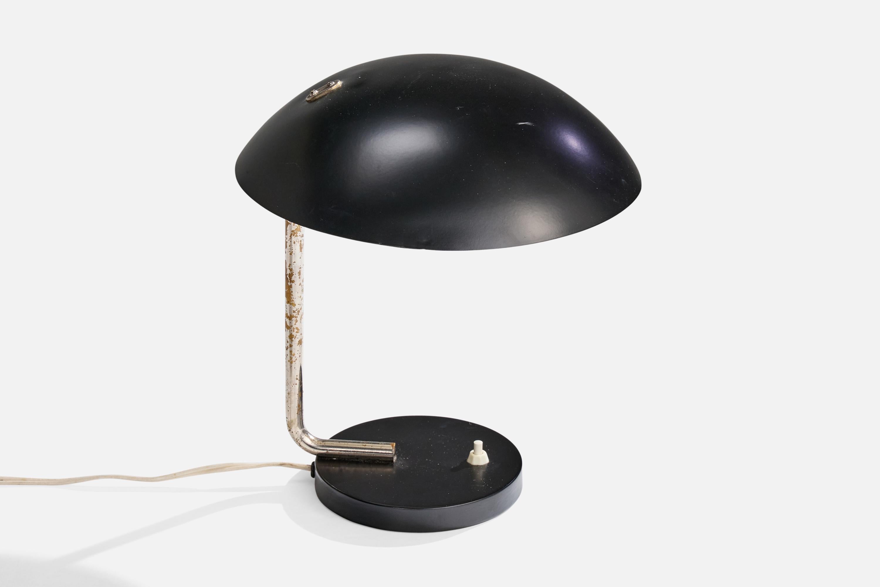 Scandinave moderne Paavo Tynell, lampe de table, chrome, métal, Finlande, années 1930 en vente
