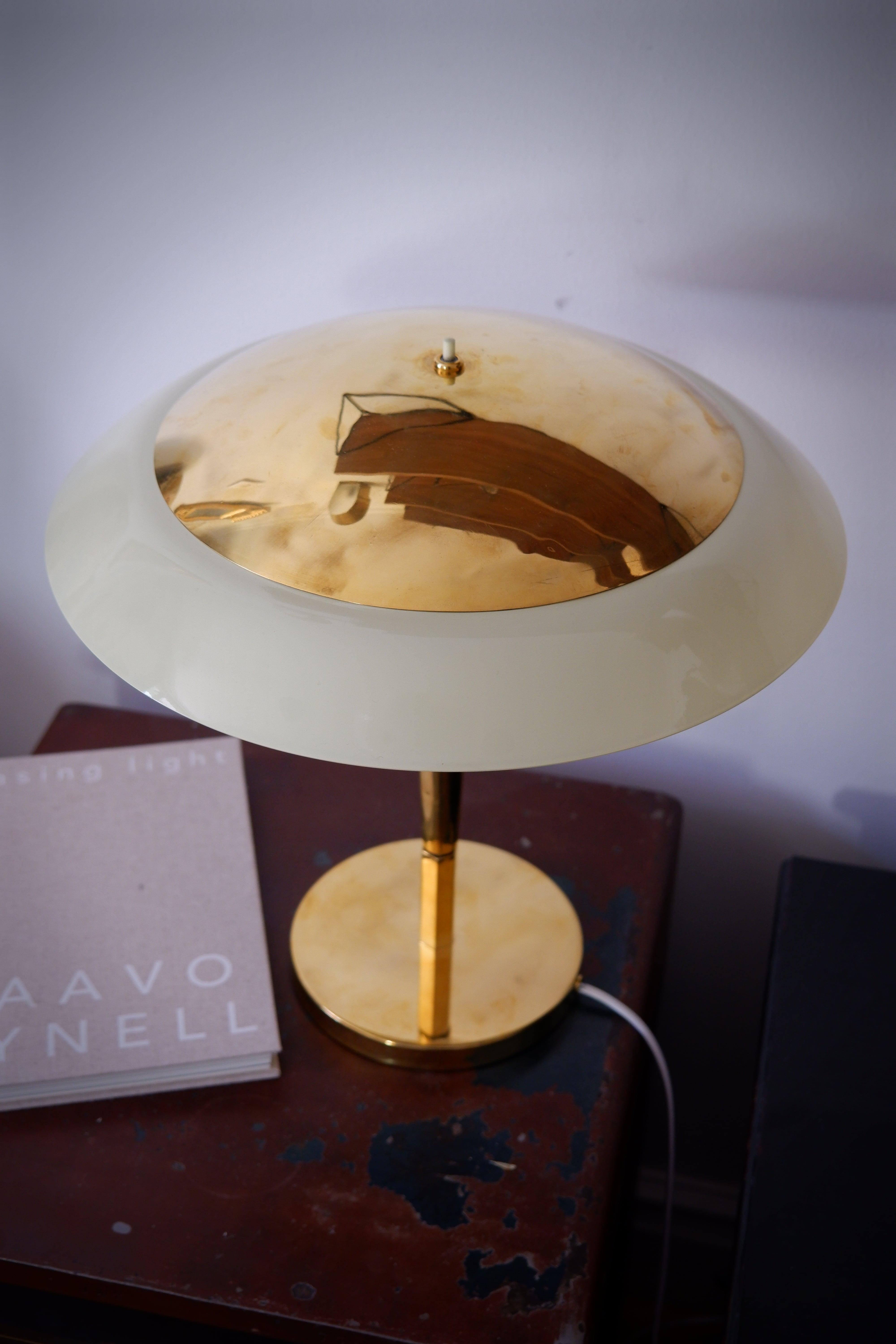 Paavo Tynell Table Lamp Model 5061 for Taito Brass and Glass 4