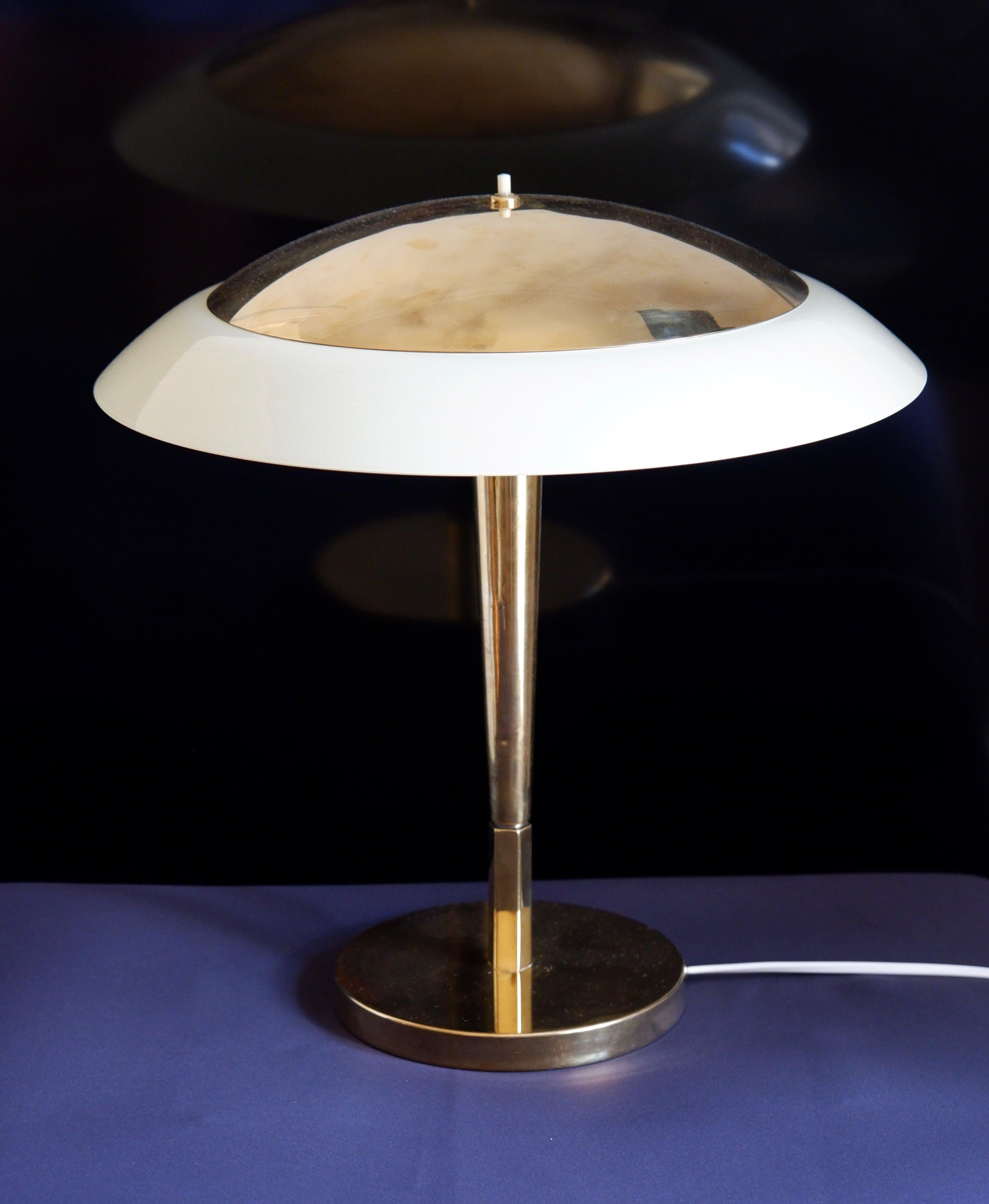 Scandinavian Modern Paavo Tynell Table Lamp Model 5061 for Taito Brass and Glass