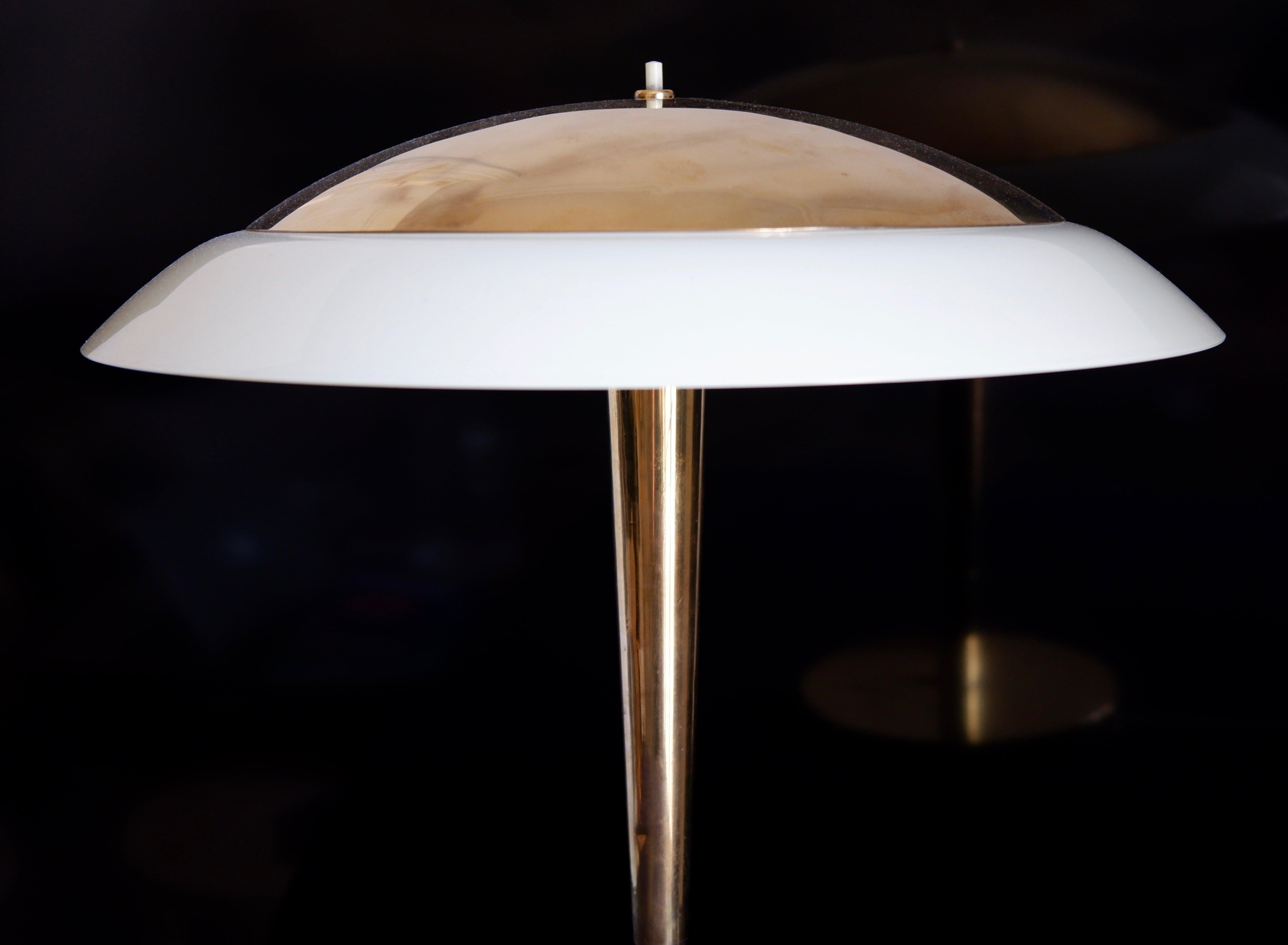 Paavo Tynell Table Lamp Model 5061 for Taito Brass and Glass 1