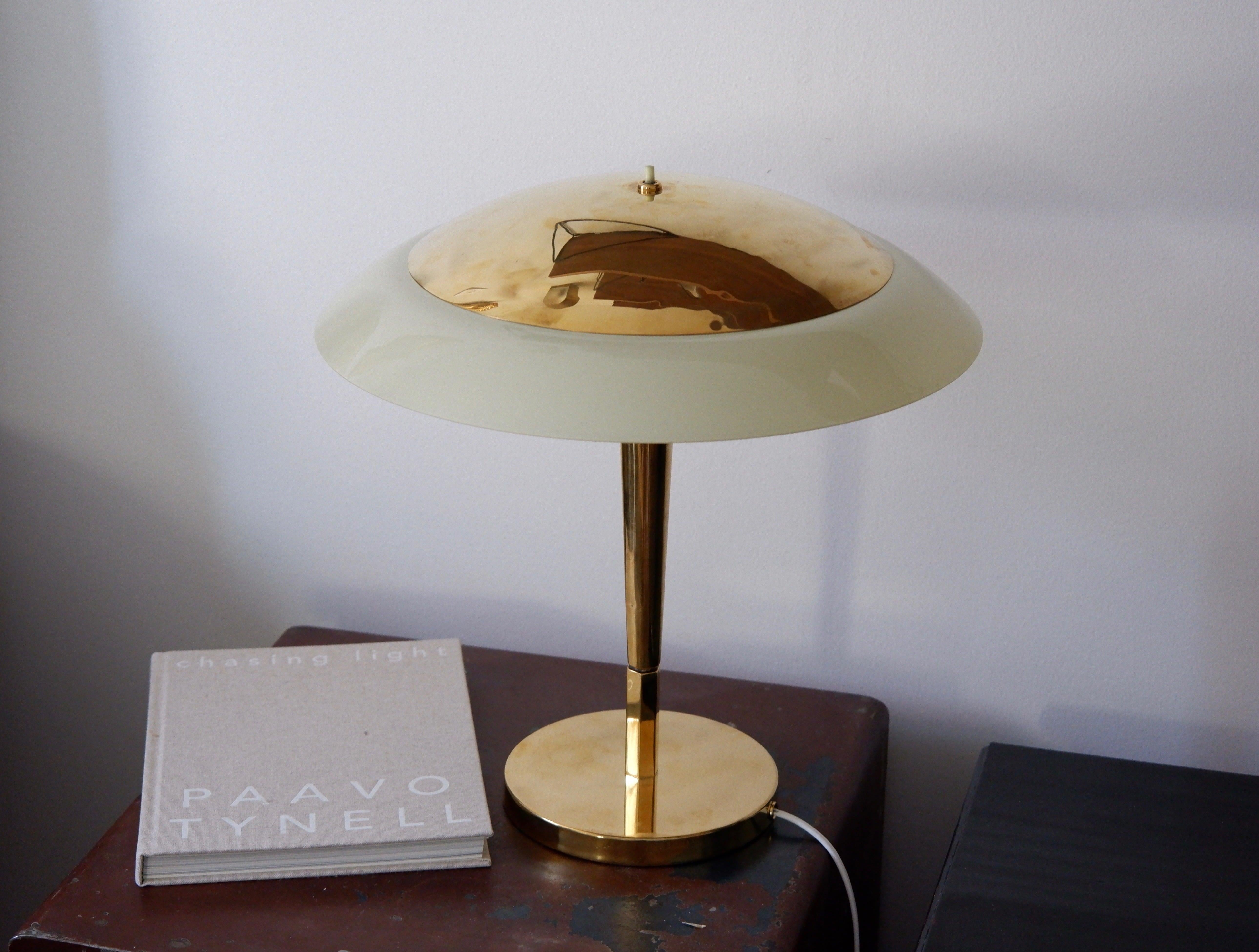 Paavo Tynell Table Lamp Model 5061 for Taito Brass and Glass 2