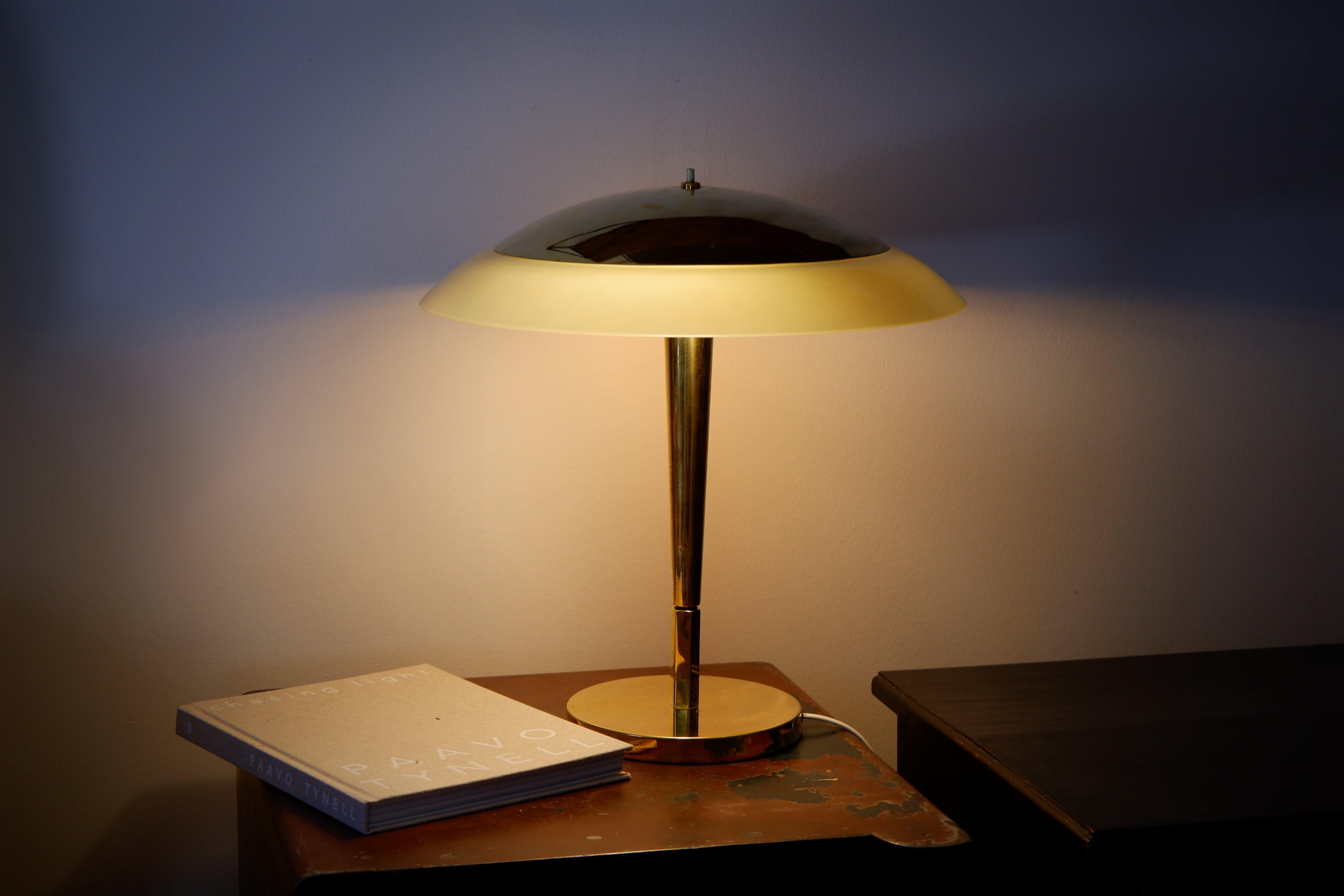 Paavo Tynell Table Lamp Model 5061 for Taito Brass and Glass 3