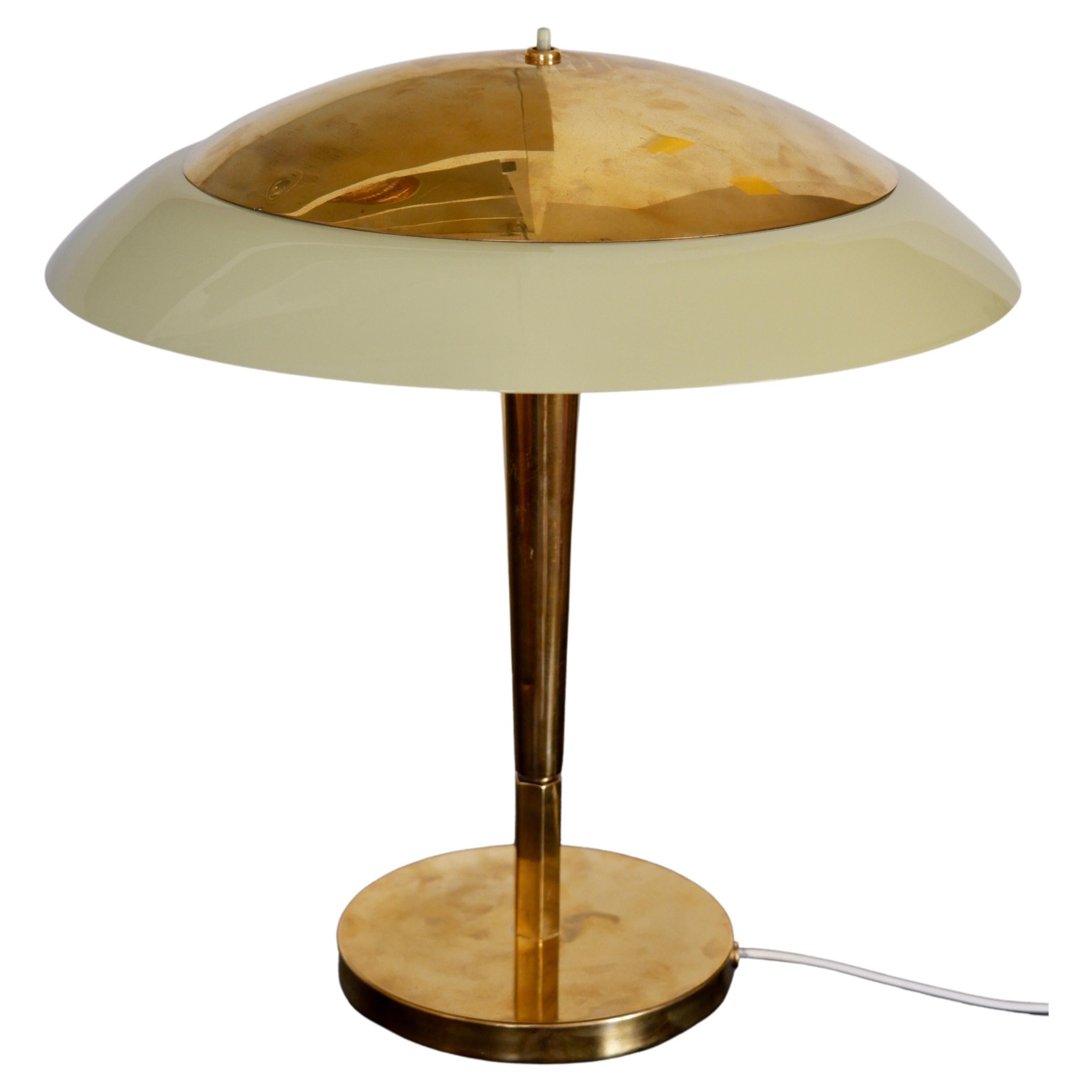 Paavo Tynell Table Lamp Model 5061 for Taito Brass and Opaline