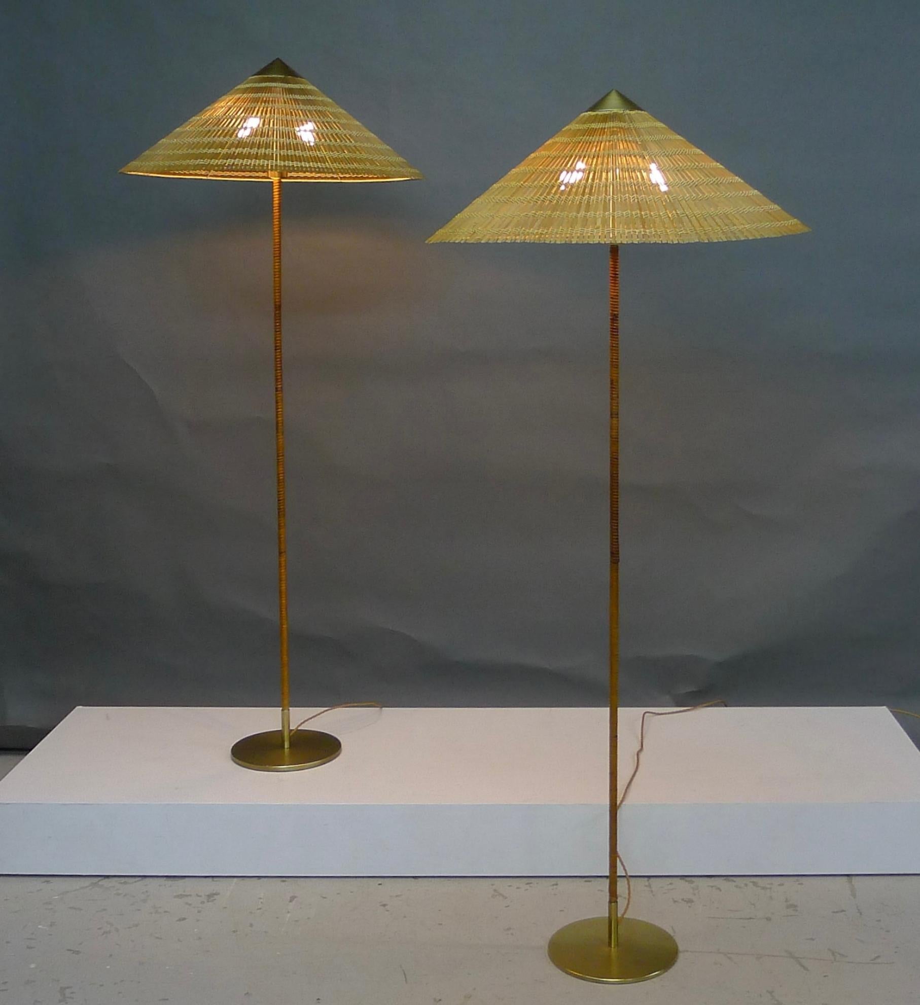 Paavo Tynell, Two 'Chinese Hat' Floor Lights, model 9602, Taito Oy, 1950s 3