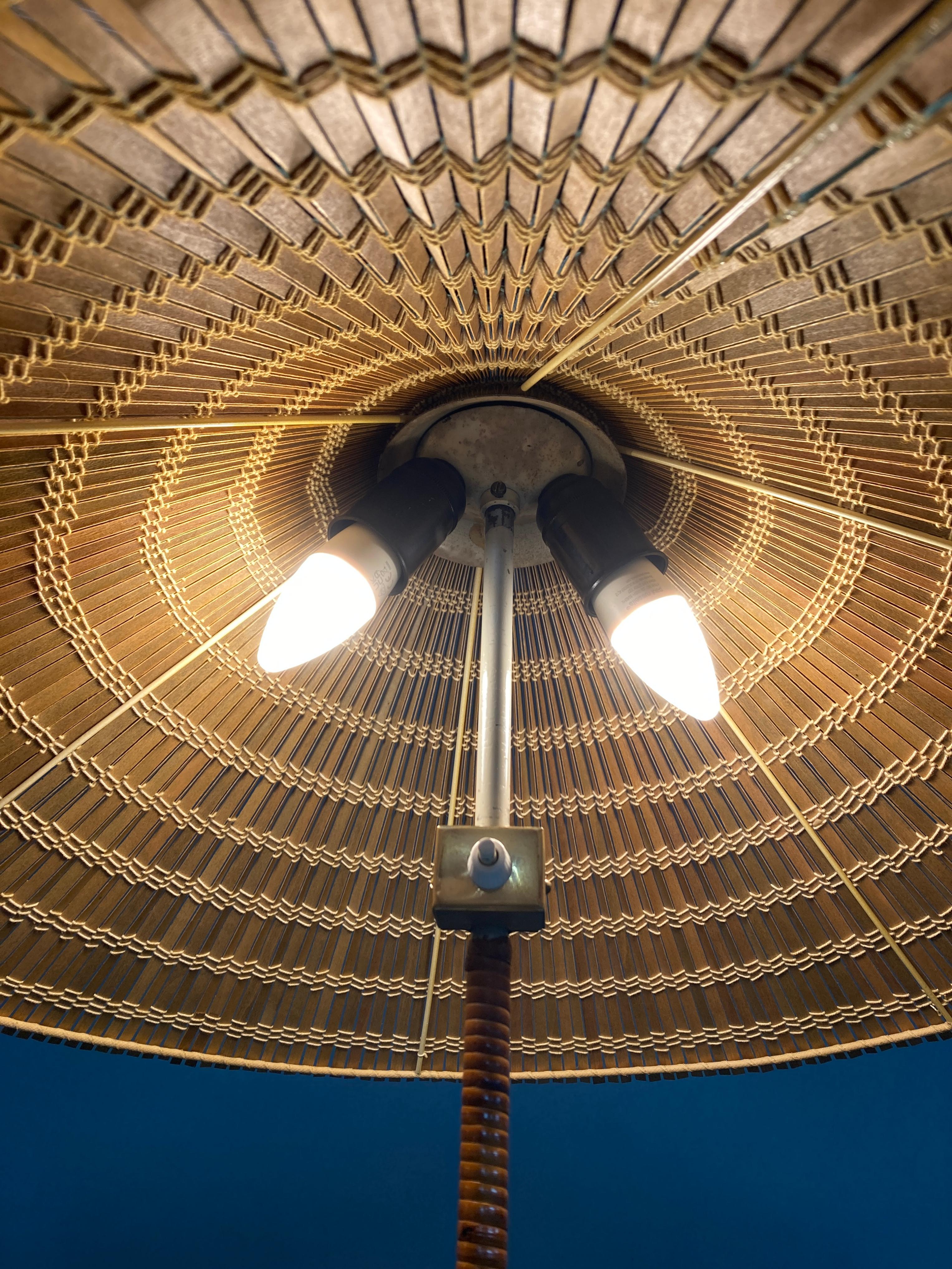 Mid-20th Century Paavo Tynell, Two 'Chinese Hat' Floor Lights, model 9602, Taito Oy, 1950s