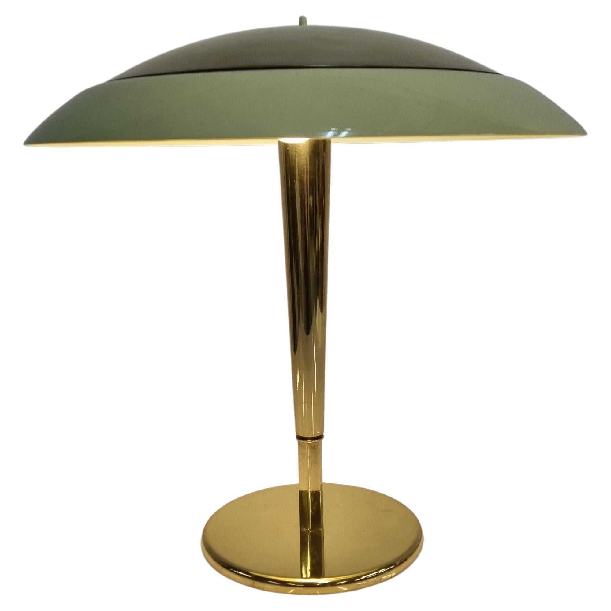 Paavo Tynell Umbrella Table Lamp Model 5061 in Brass and Glass, Taito 1950s