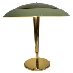 Lampe à poser Umbrella modèle 5061 en laiton et verre, Paavo Tynell, Taito, années 1950