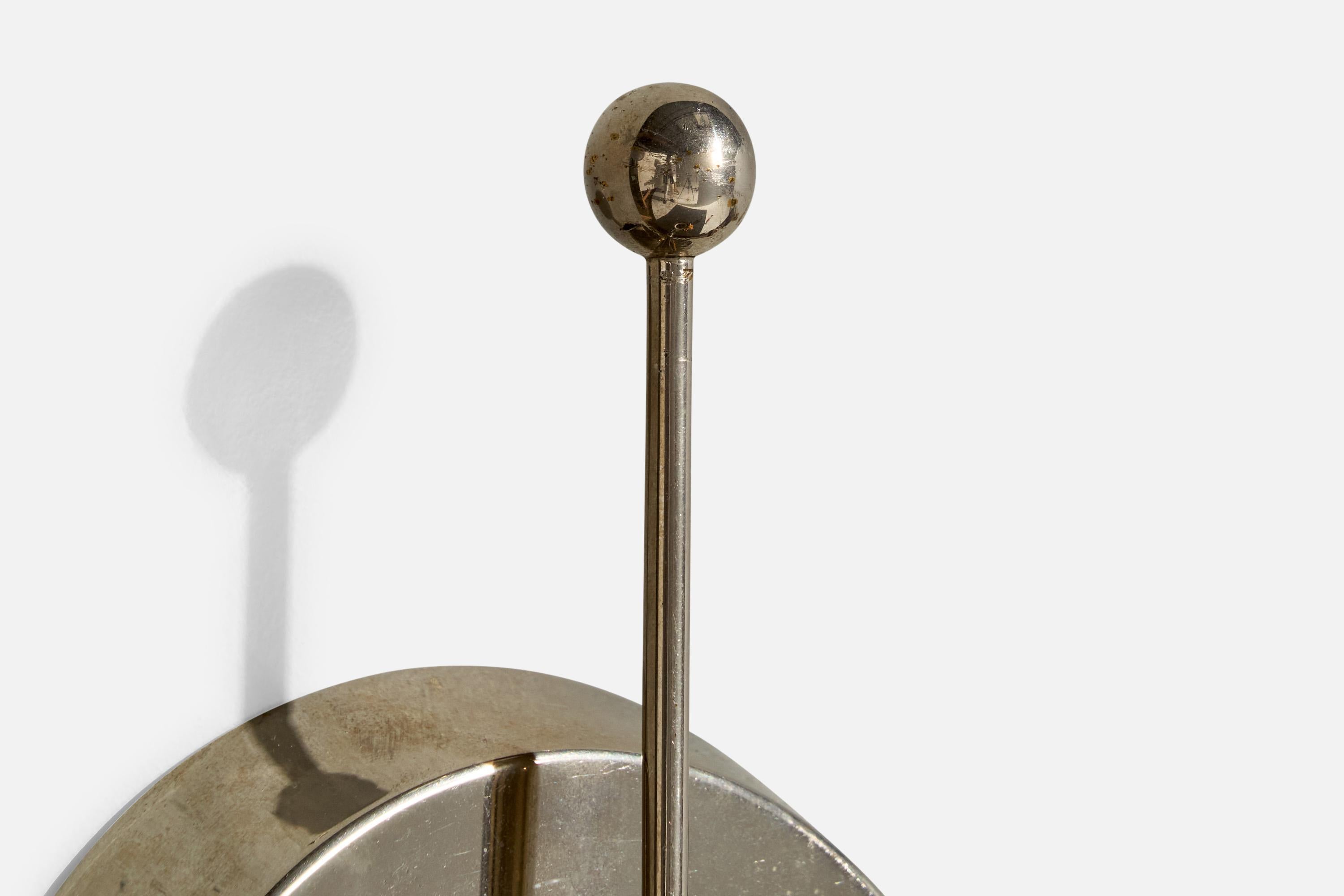 Mid-20th Century Paavo Tynell, Wall Light, Nickel, Fabric, Finland, 1930s For Sale