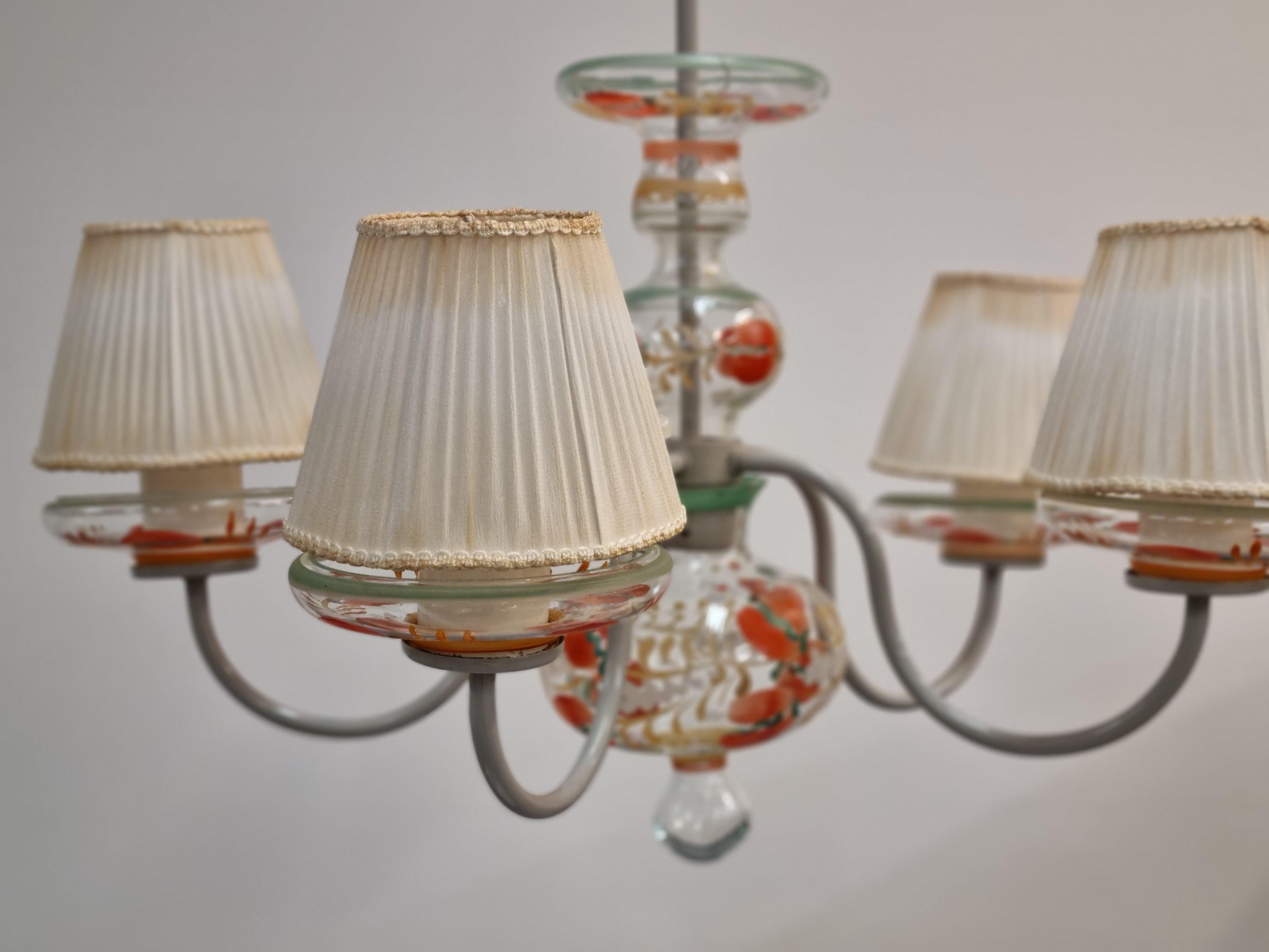 Paavo Tynell, War Time Ceiling Lamp, Taito, Kauklahti Glass Factory For Sale 1
