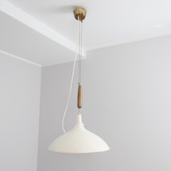 Paavo Tynell White Perforated Adjustable Ceiling Lamp Model 1965, Taito 1950s
