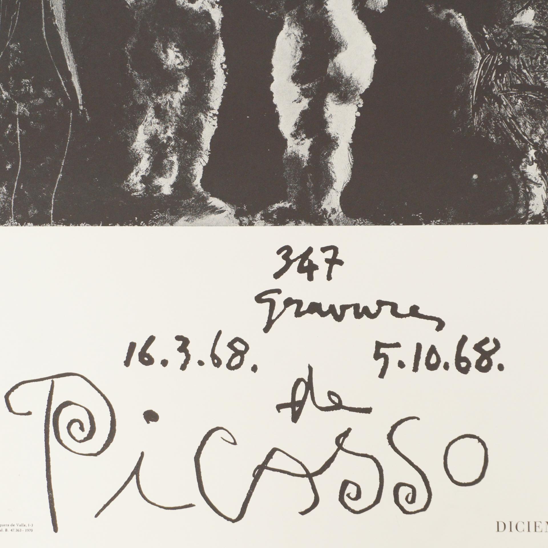 Spanish Pabli Picasso Lithographic Exhibition Poster, 1968