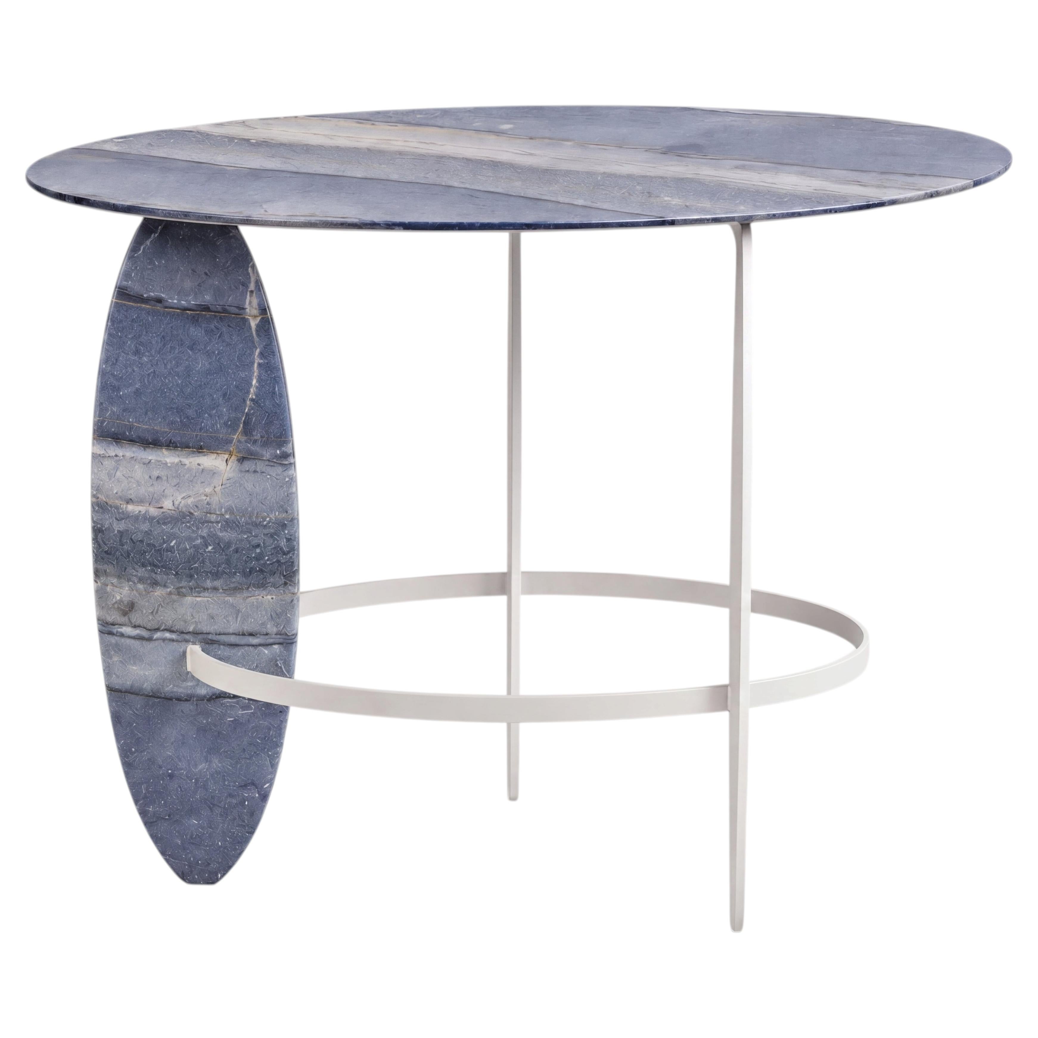 Handcrafted Azul Macaubas Quartzite Side Table by Leo Di Caprio For Sale
