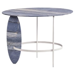 Handcrafted Azul Macaubas Quartzite Side Table by Leo Di Caprio