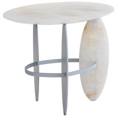 Pablina Side Table Pure Quartz Crystal Stone Handmade Sculpted
