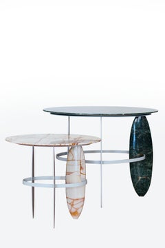 Pablina side table set    HAND SCULPTED QUARTZITE AND QUARTZ