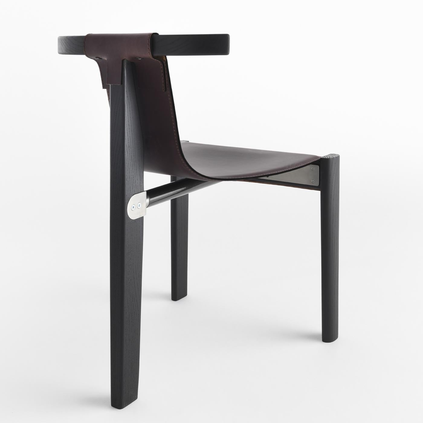 Italian Pablita Brown Chair by Marcello Pozzi For Sale