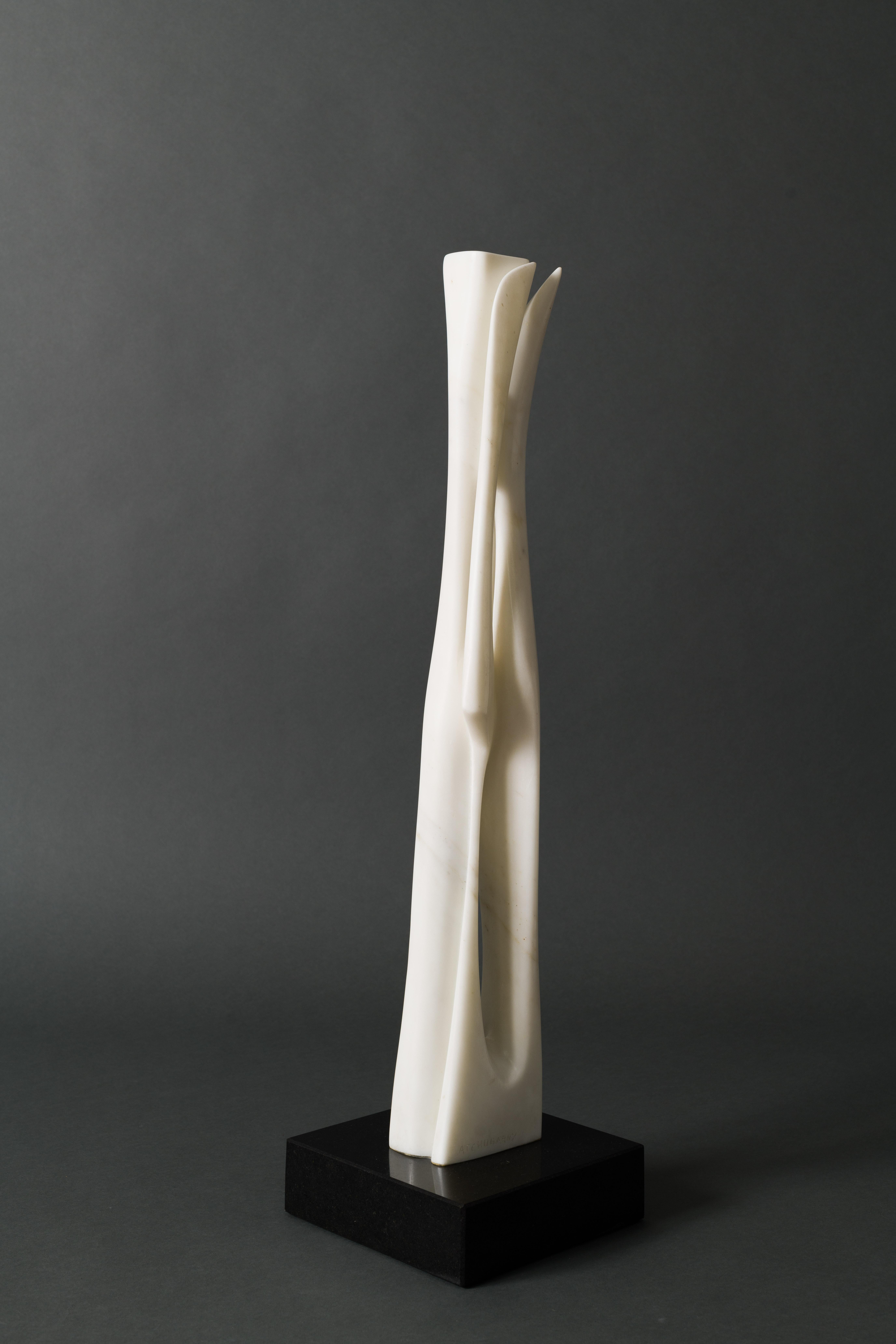 Carrara marble architectural carved Atchugarry sculpture - Black Abstract Sculpture by Pablo Atchugarry