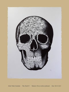 "Adam" - skull pen drawing