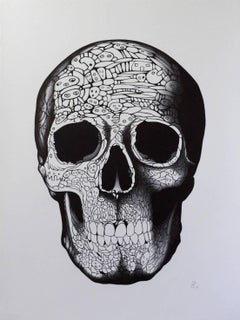 "Adam" - skull pen drawing 