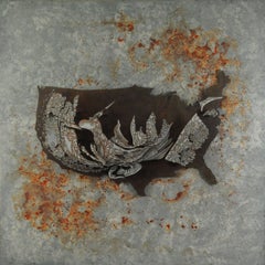 Barack Obama's 3D portrait "On The Map" - large scale 3D wall installation