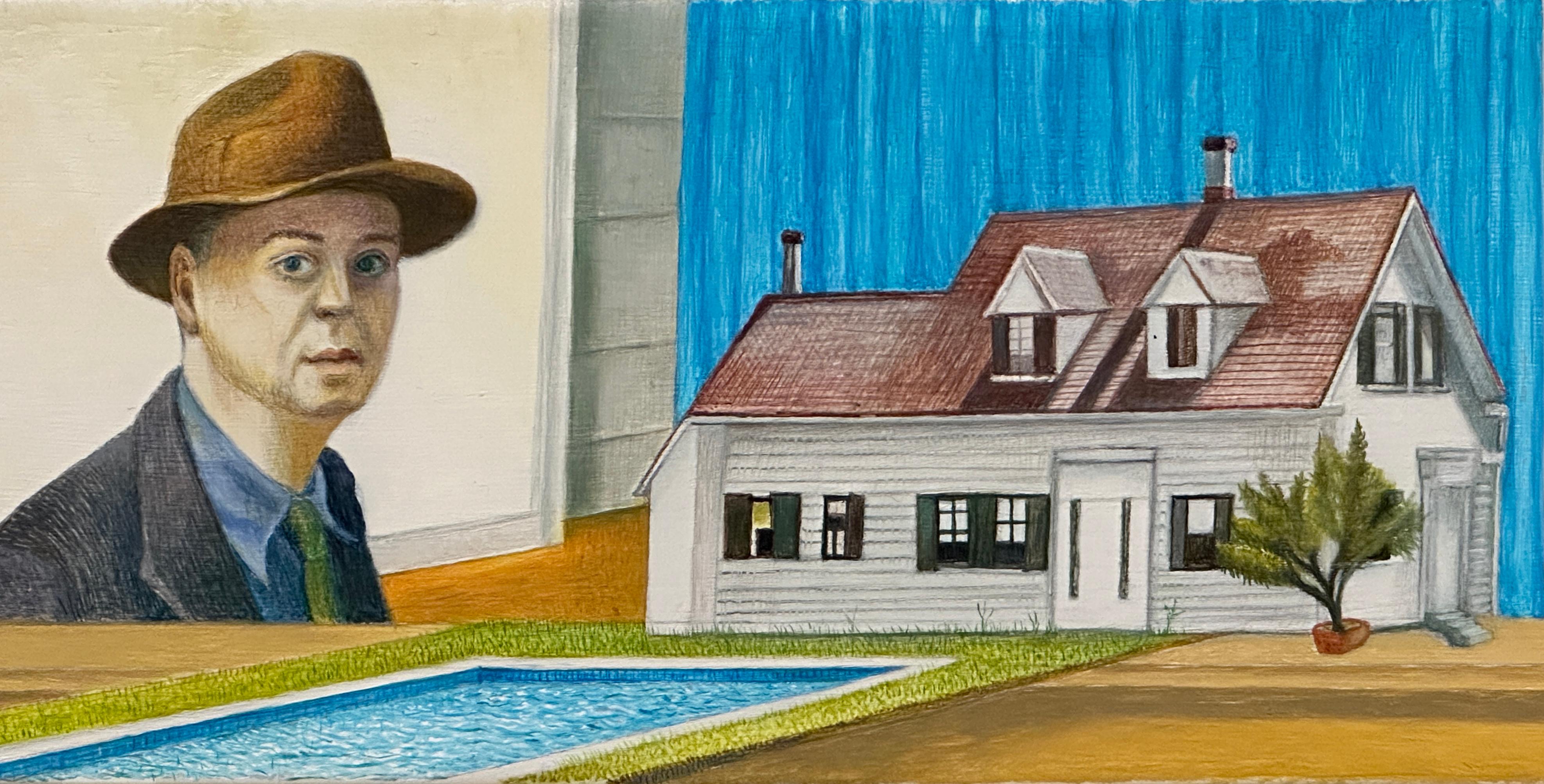EDWARDIAN THOUGHTS - Contemporary, Miniature, Realism, Edward Hopper For Sale 4