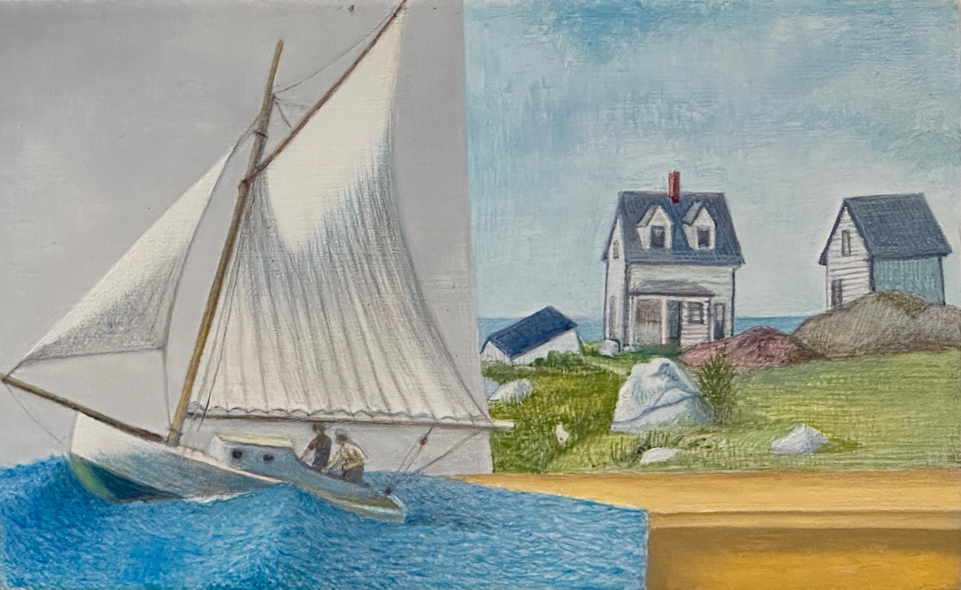 PENSÉES AMÉRICAINES - Contemporain, Miniature, Réalisme, Edward Hopper en vente 6