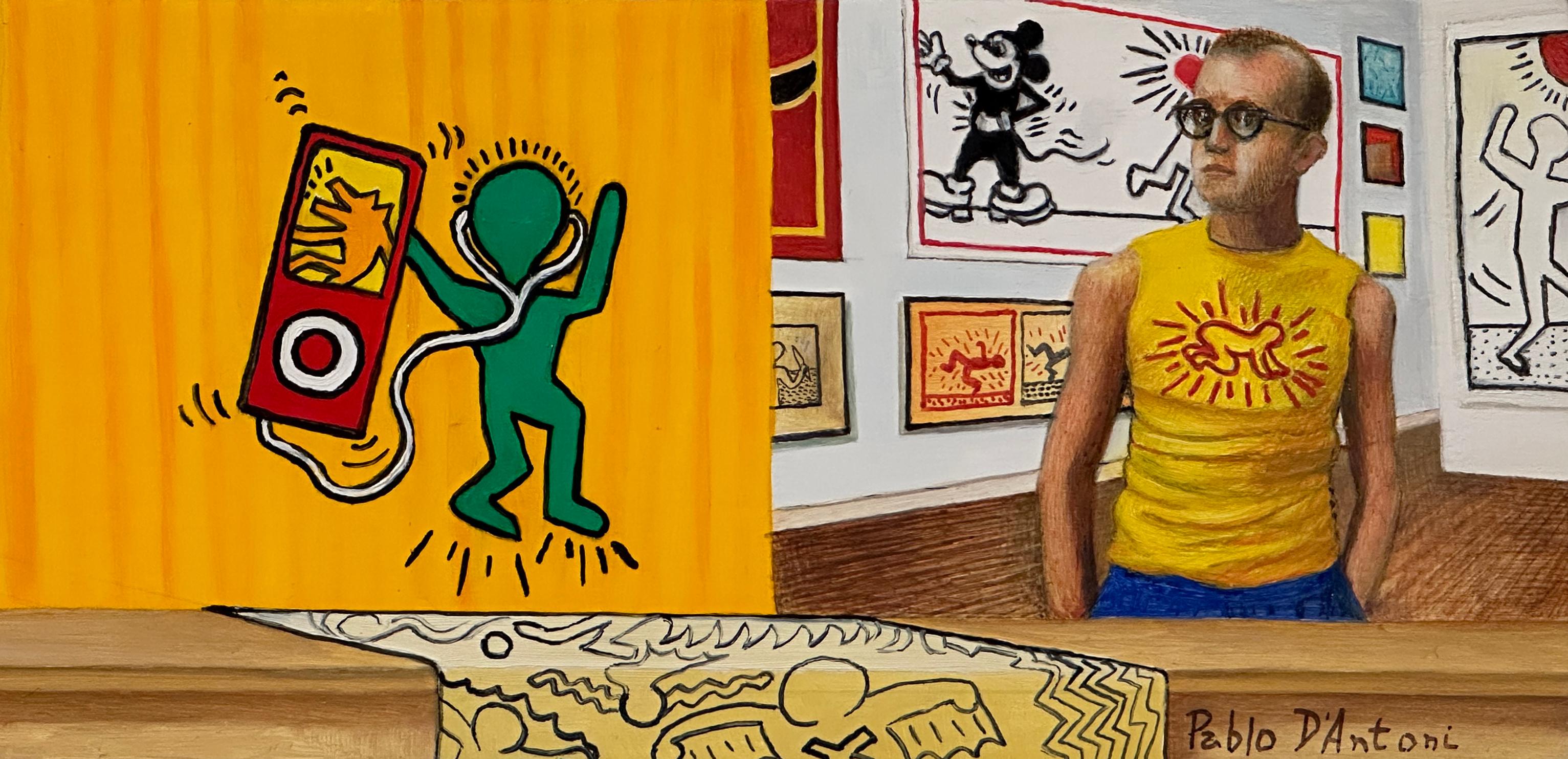 KEITHIAN THOUGHTS II - Contemporary, Miniature, Keith Haring, Realism For Sale 2