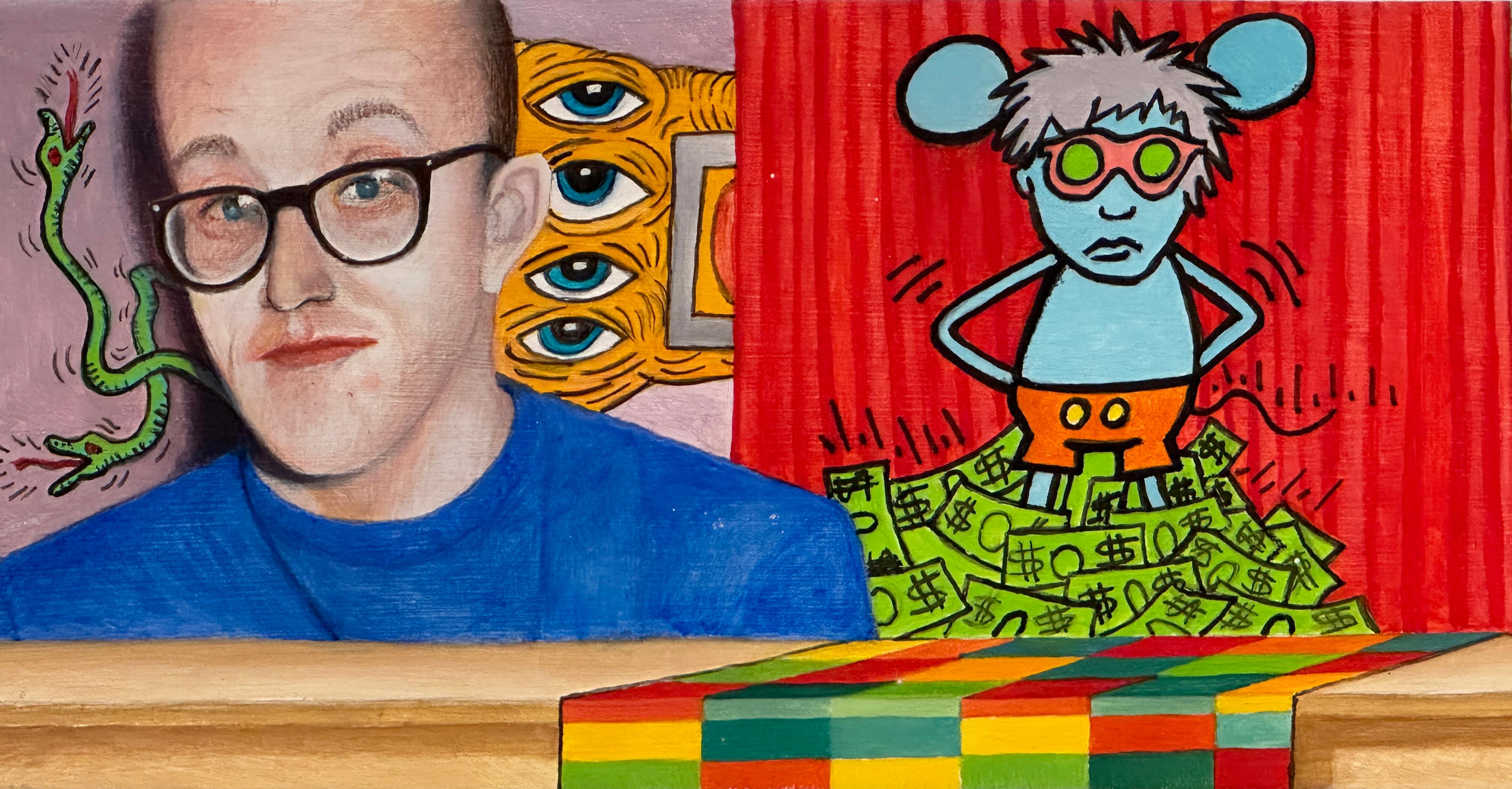 KEITHIAN THOUGHTS II - Contemporary, Miniature, Keith Haring, Realism For Sale 3
