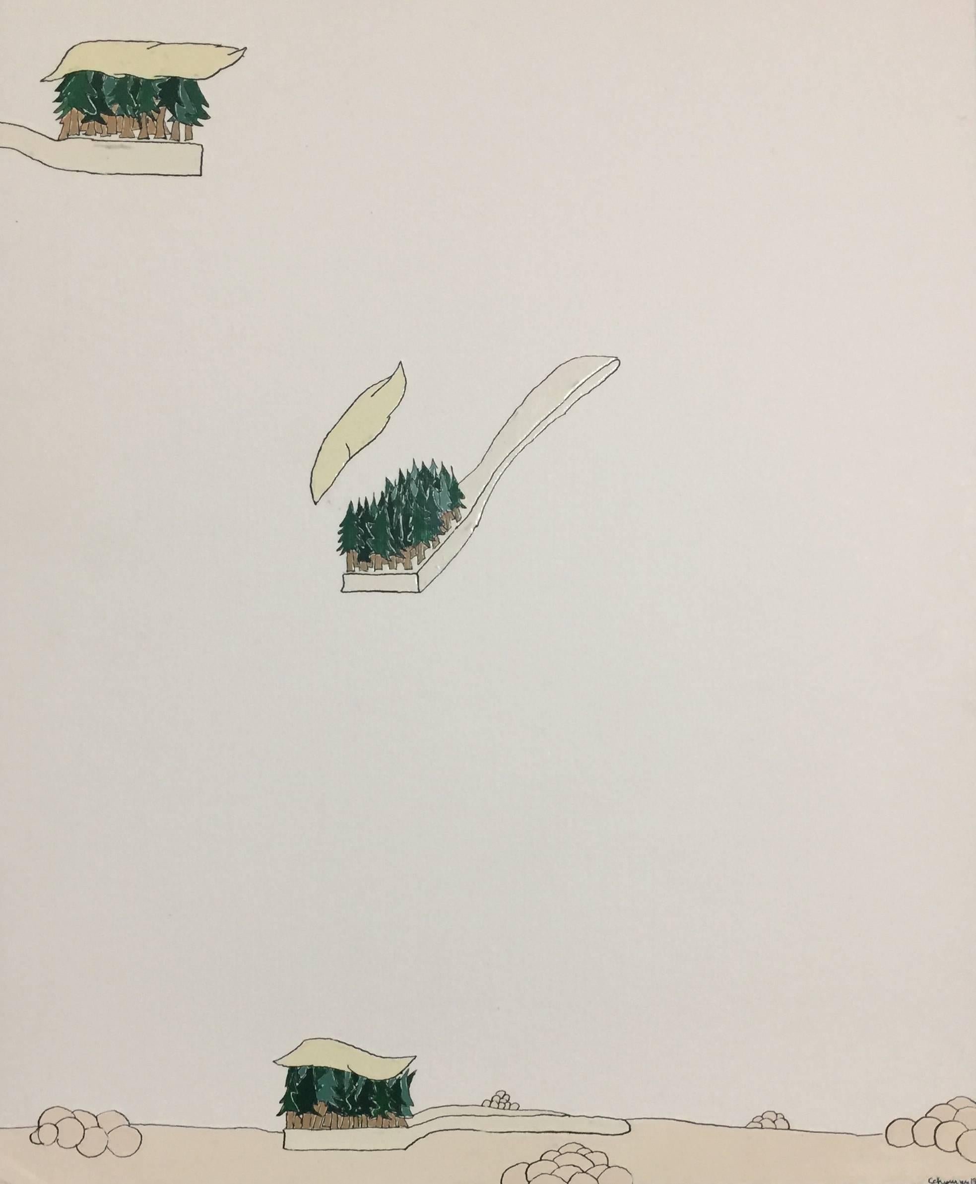 Abstract Painting di Pablo Echaurren - Martignac, Polignac, Cavaignac