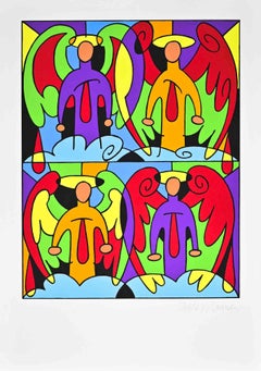 Angels Pop - Siebdruck von Pablo Echaurren - 1990er Jahre