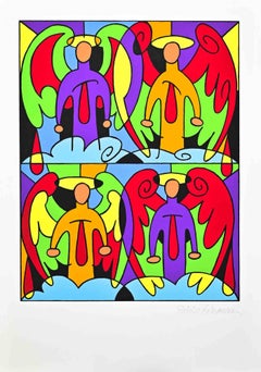 Angels Pop - Screenprint by Pablo Echaurren - 1990s