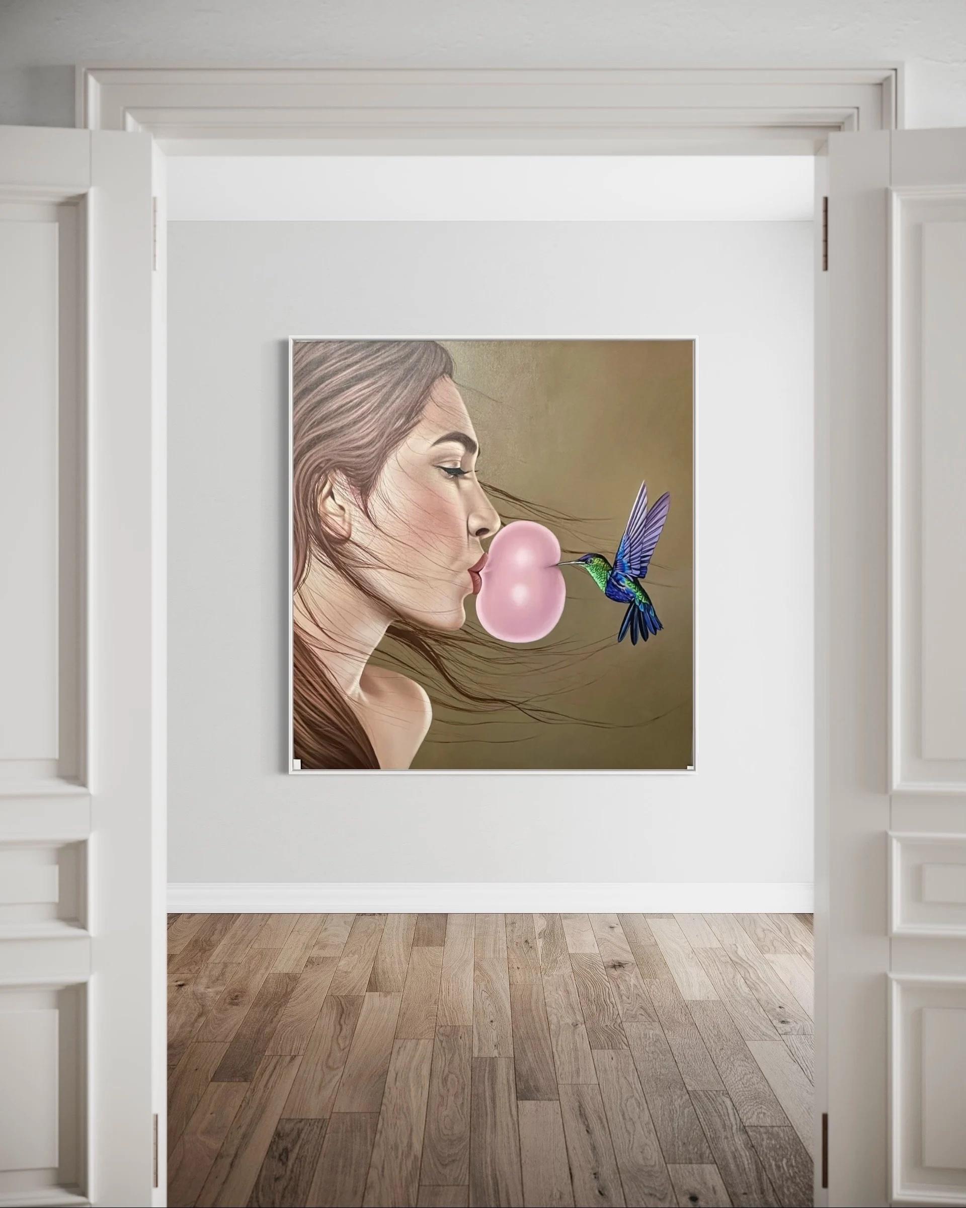 Daring Hummingbird - Contemporary Painting by Pablo Fernandez Jr