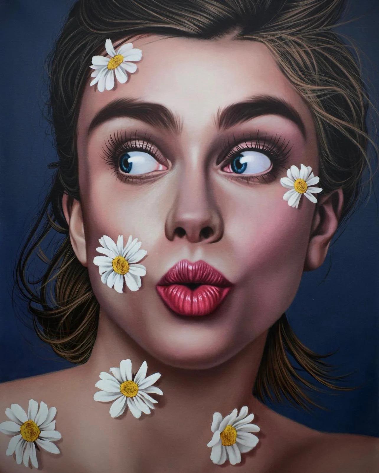 Upsy Daisy - Contemporary Painting by Pablo Fernandez Jr