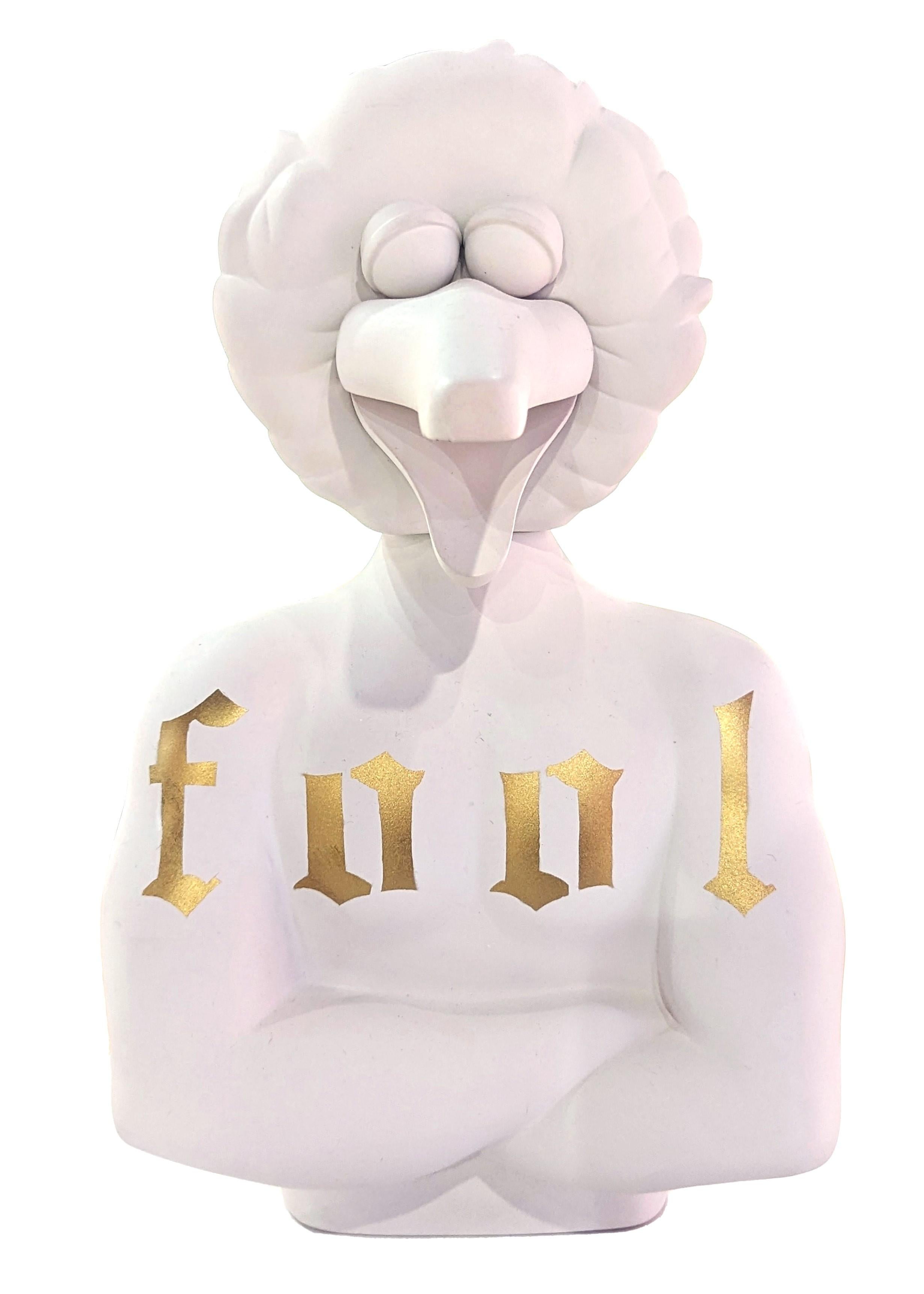 Pablo Garcia Figurative Sculpture - “Big Bad Bird” Contemporary Resin Pop Culture Sesame Street Character Sculpture