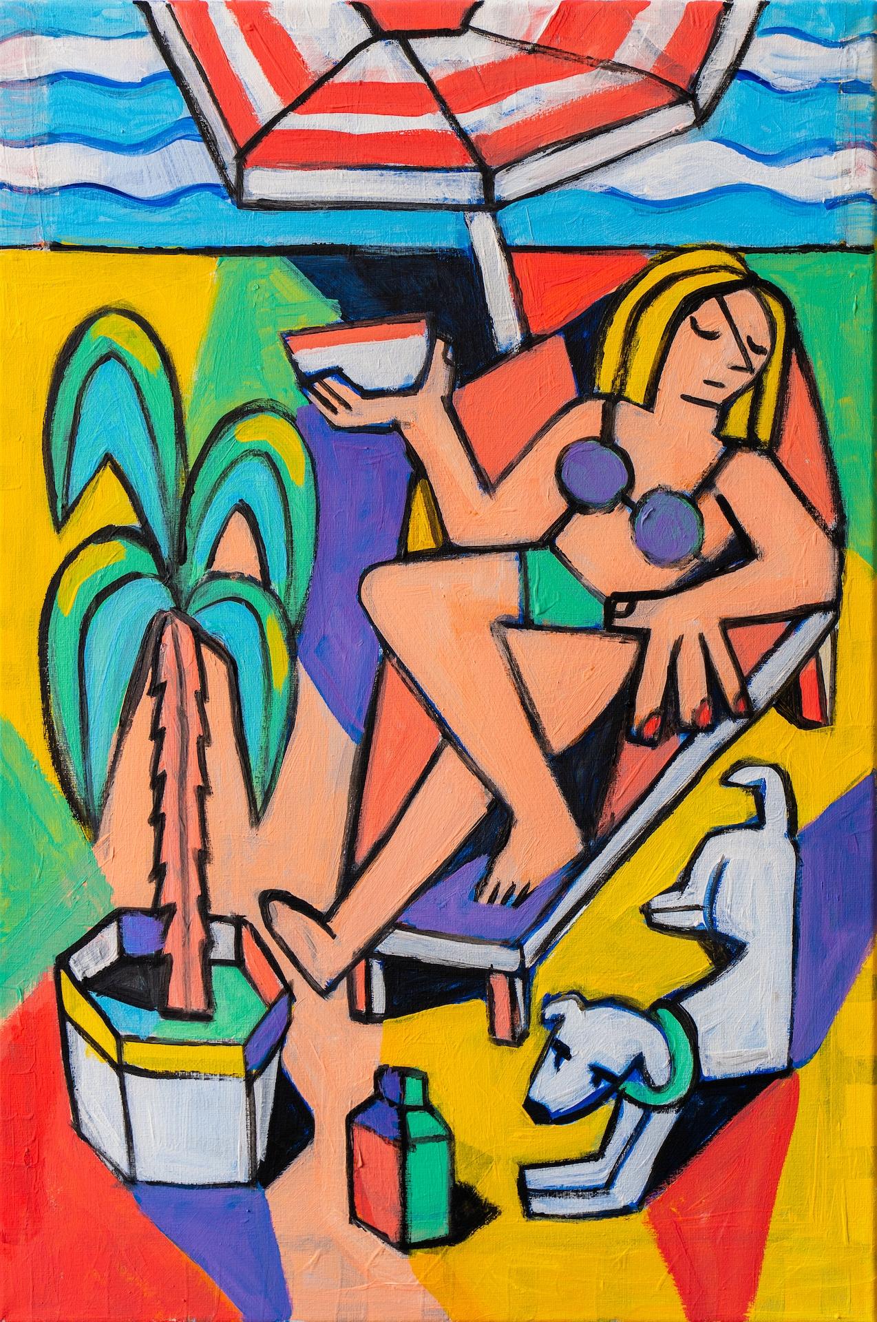 Argentinian Contemporary Art by Pablo Ientile - Cereals at the Swimming Pool
