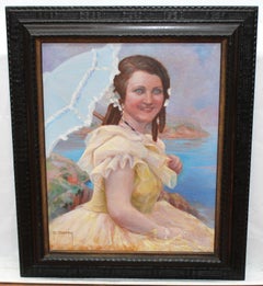 Mallorquina mit Pamela - Óleo sobre tela