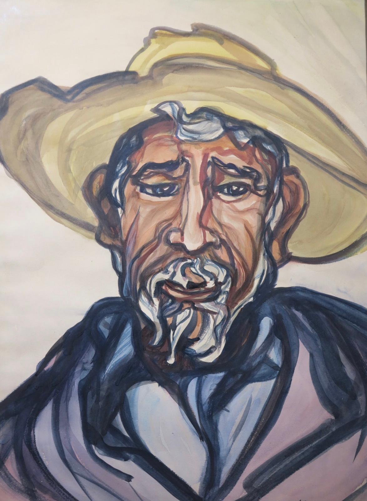 Portrait of Don Nieves - Painting by Pablo O'Higgins
