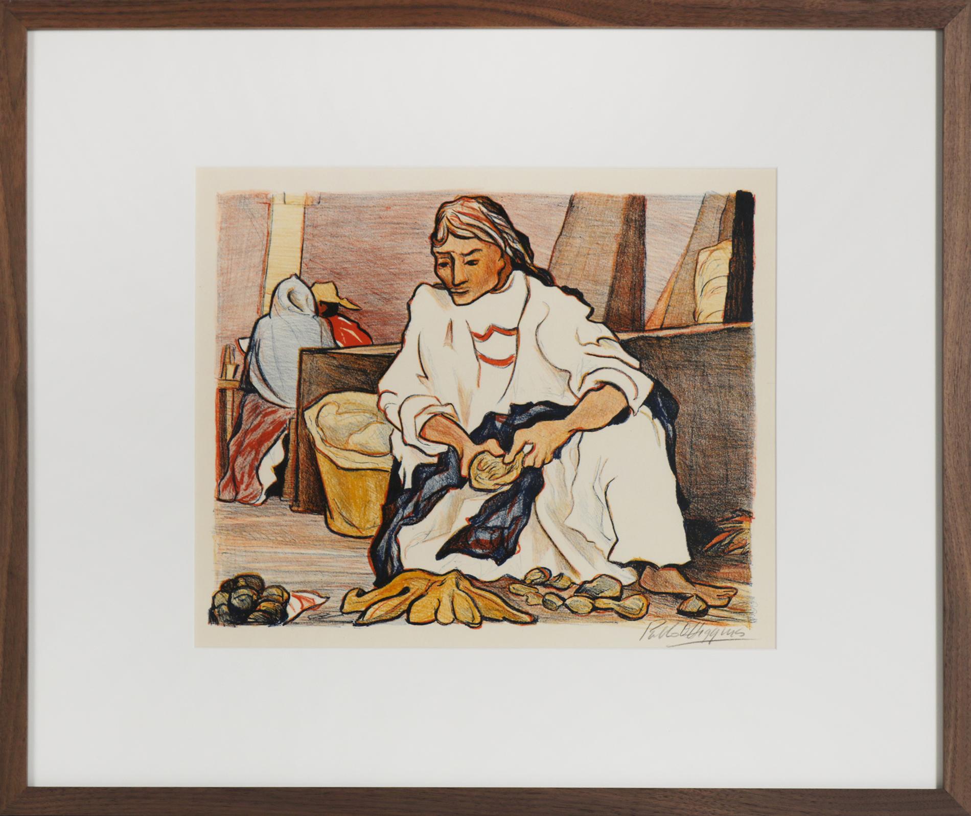 Pablo O'Higgins Figurative Print - Mother en el Mercado de Cuautla, Lithograph