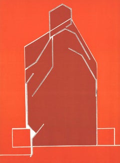 1970 Pablo Palazuelo 'DLM No. 184 Page 17' Expressionism Red Lithograph