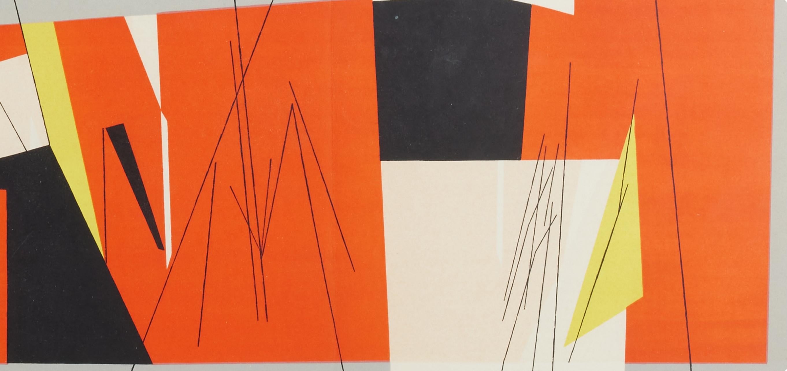 Sans titre, Derrière le miroir - Beige Abstract Print by Pablo Palazuelo