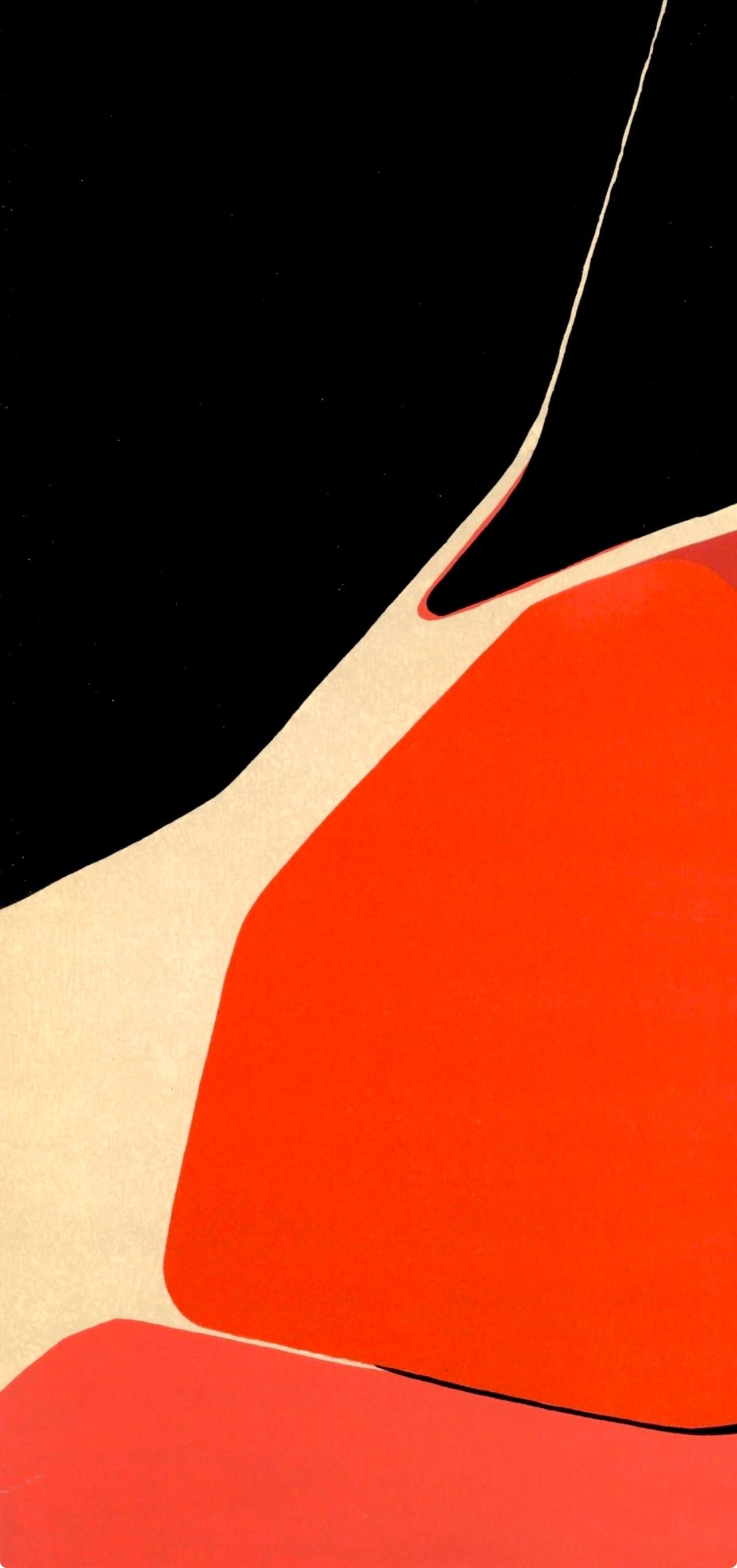 Onde, Derrière le miroir (Schwarz), Abstract Print, von Pablo Palazuelo