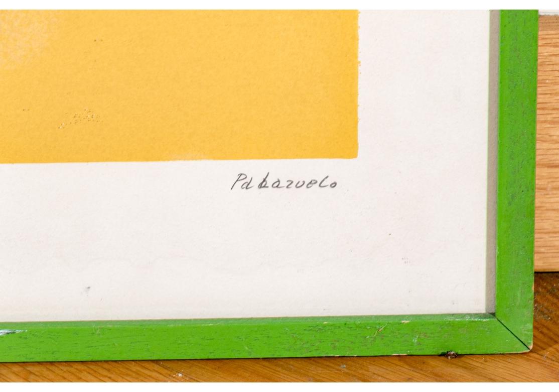 Pablo Palazuelo (Spain, 1916-2007) Abstract Composition Orange Et Noir - Signed In Fair Condition In Bridgeport, CT