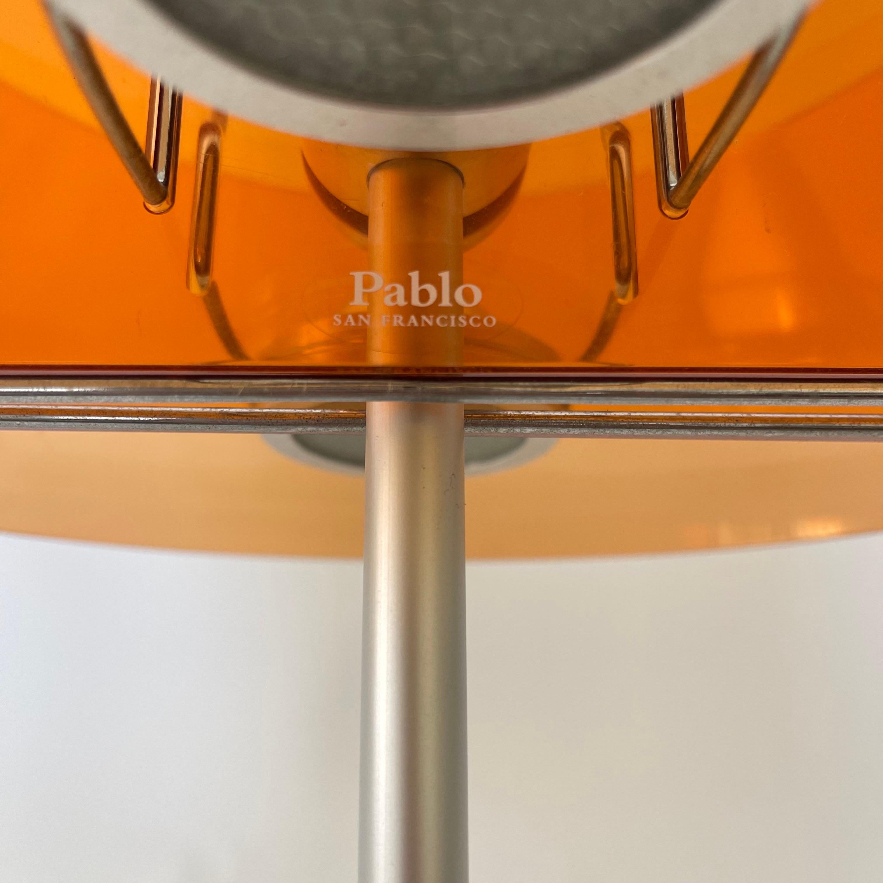 Pablo Pardo Gloss Table Lamp Orange Acrylic and Aluminum Pablo Designs, USA 2002 For Sale 3